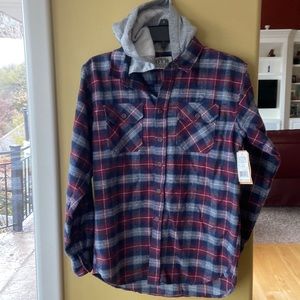 NWT OTB BOYS FLANNEL HOODIE